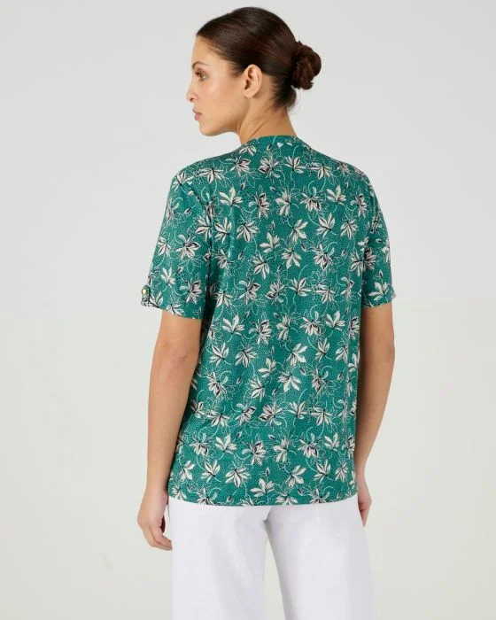 Tee-shirt en crêpe imprimé.