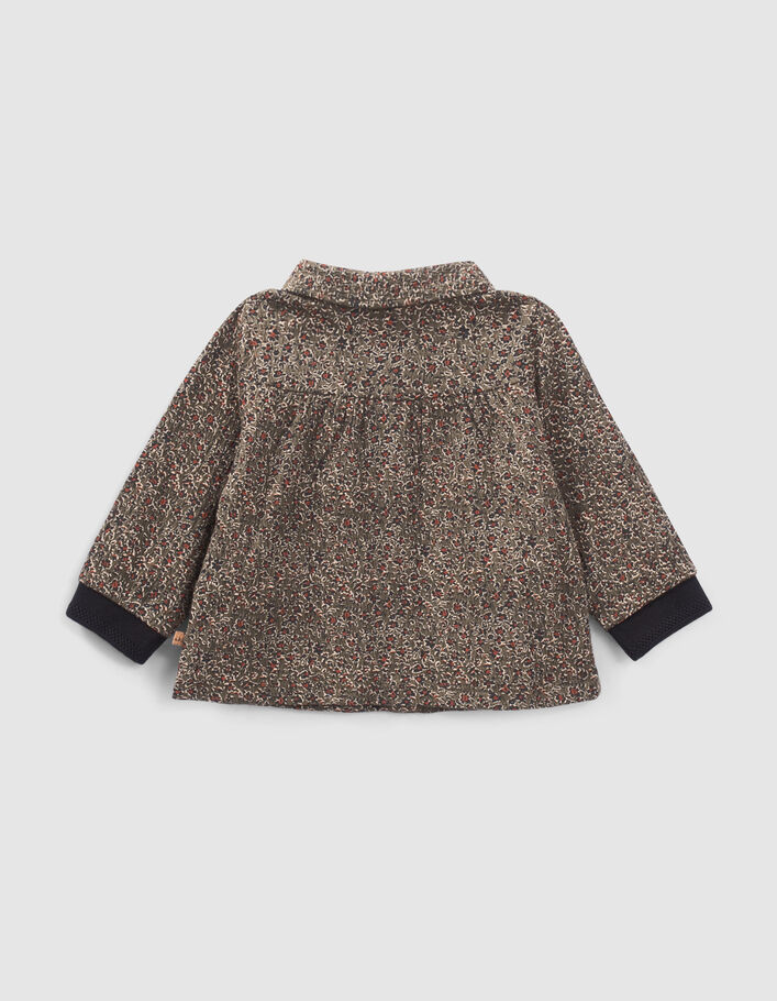 Blouse kaki imprimé léopard floral bébé fille