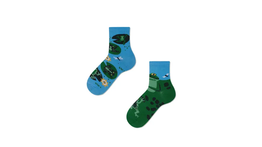 MANY MORNINGS Kinder Socken Froggy Frog grün, blau