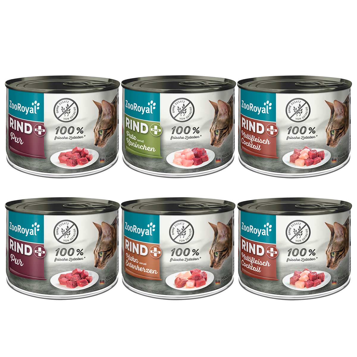 ZooRoyal Rind+ Mixpaket Katze 6x200g günstig kaufen