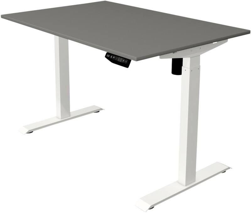 Kerkmann Move 1 Rechteckig Elektronisch Höhenverstellbarer Sitz-Stehschreibtisch Melamin, Stahl Graphit, Weiß 1200 x 800 x 1230 mm