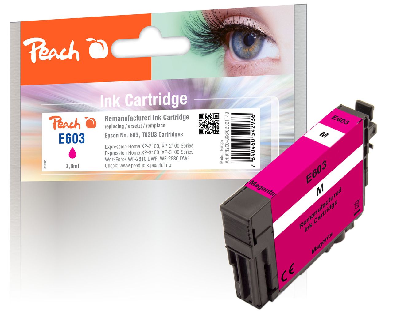 Peach Tintenpatrone magenta ersetzt Epson No. 603M