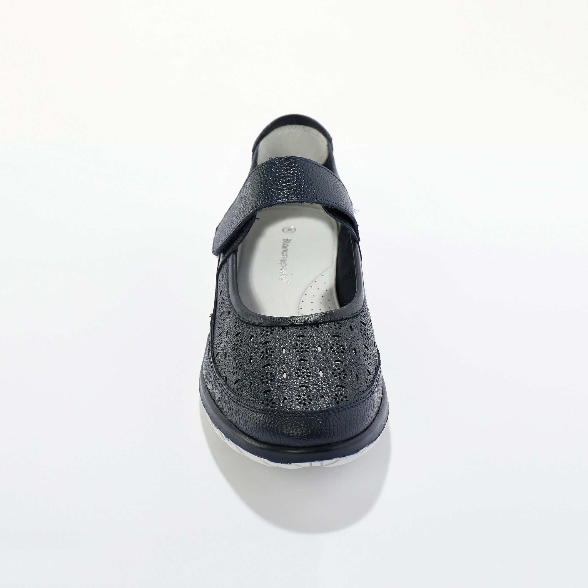 Babies cuir souple perforé, bande scratchée