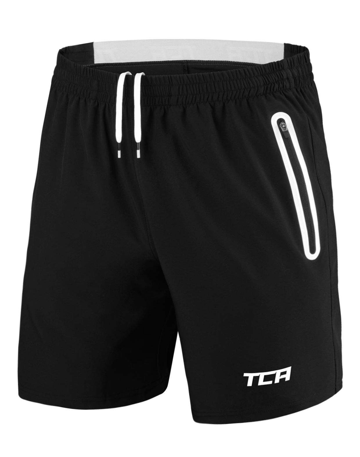 TCA Trainingsshorts TCA Herren Elite Tech Laufhose - Schwarz/Weiss