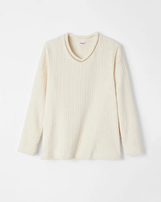 Pyjama maille peluche torsadée et chaude Thermolactyl