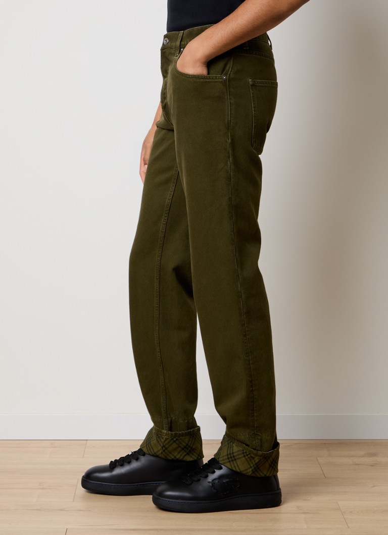 Blugi Burberry cu croială dreaptă și imprimeu distressed colorat