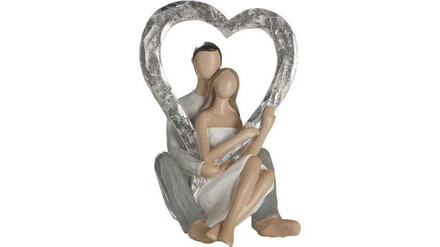GILDE Modern Poly Liebespaar Herz Rahmen H=15cm