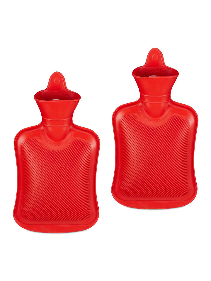 relaxdays 2x Wärmflasche in Rot günstig kaufen onesize