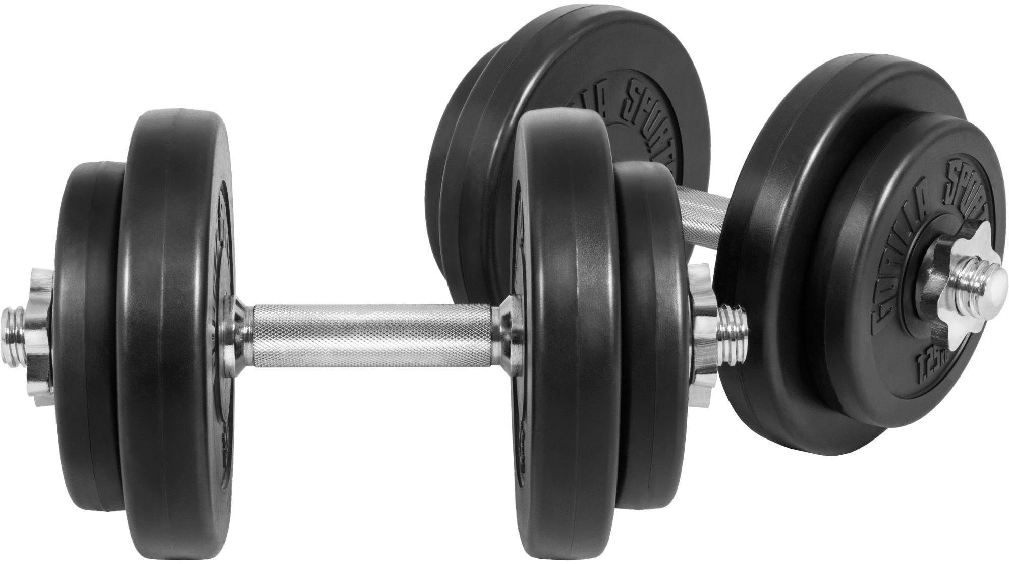 GORILLA SPORTS Kurzhantel Kurzhantelset Kunststoff 20 kg, (Spar-Set, mit Kurzhantelstangen)