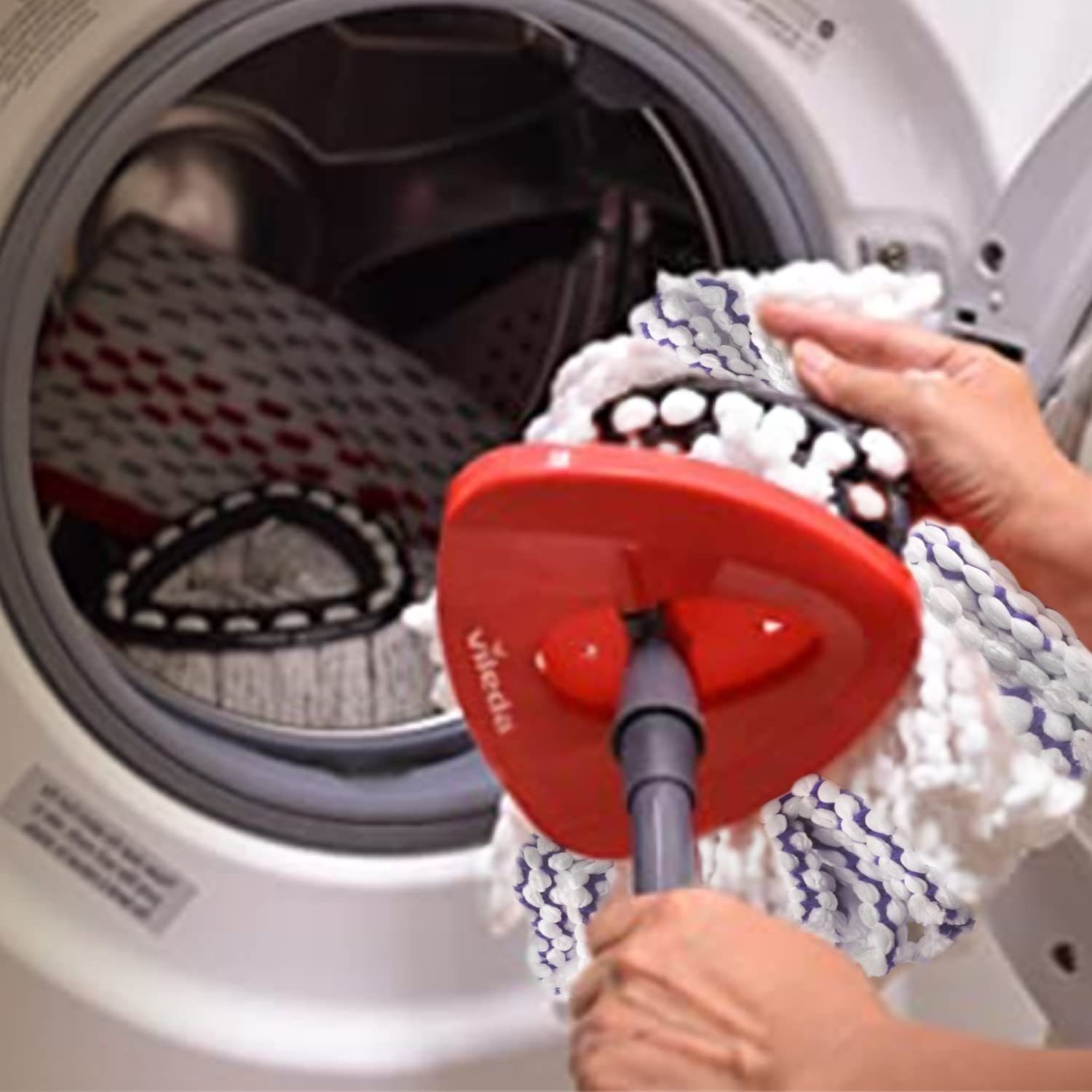 Vileda Wischmopp Vileda TURBO 3in1 Ersatzbezug, Mop, 1er Pack, Bodenwischer, Ersatz, Refill, Hartböden, lila weiß