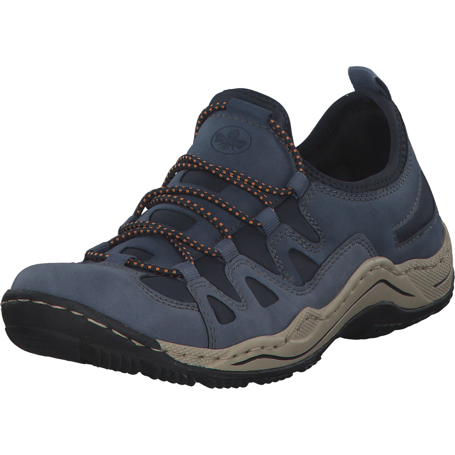 Rieker L0546, Schnürschuhe, lightblue/jeans/navy