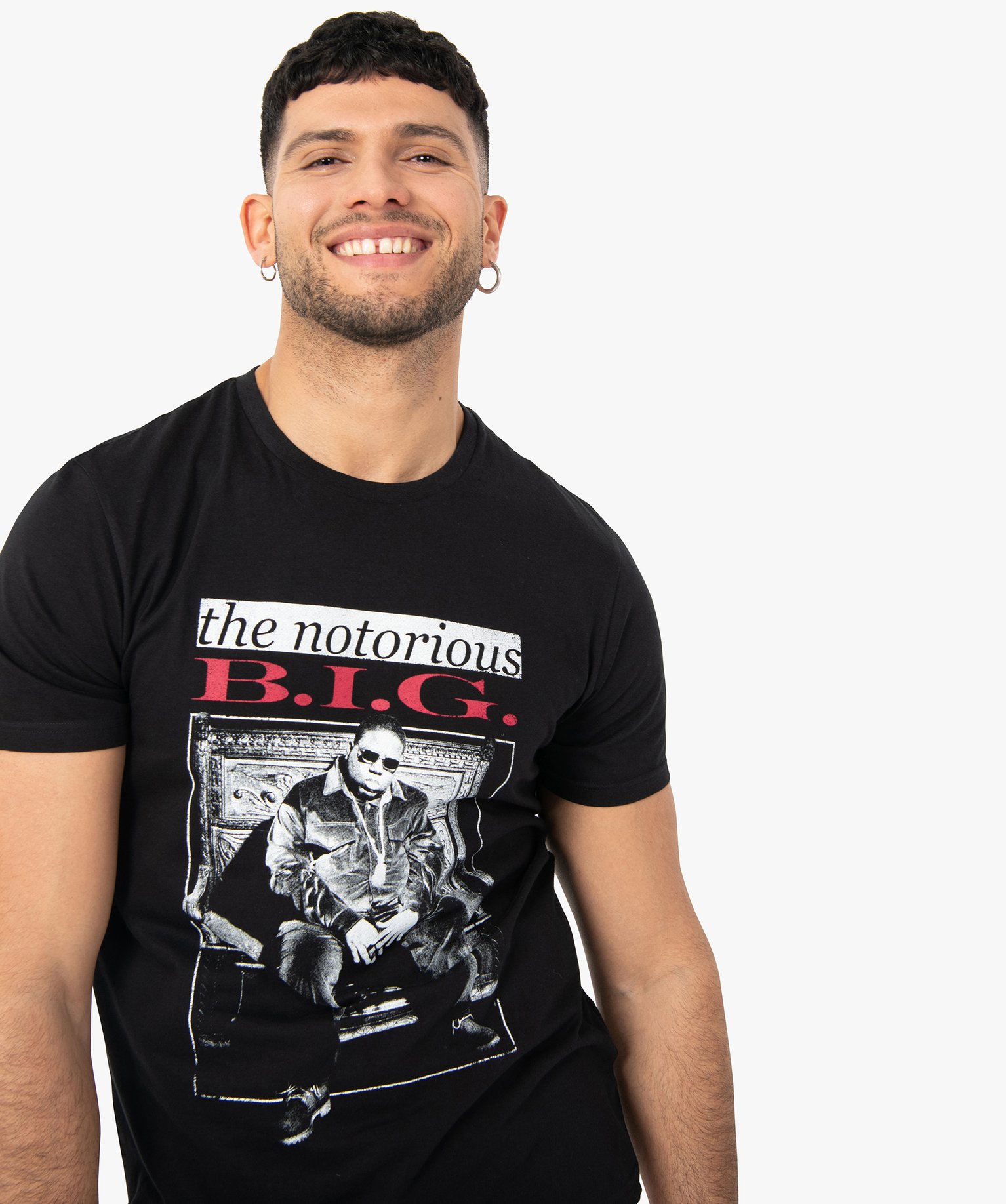 Tee-shirt homme à manches courtes – The Notorious BIG noir | GEMO