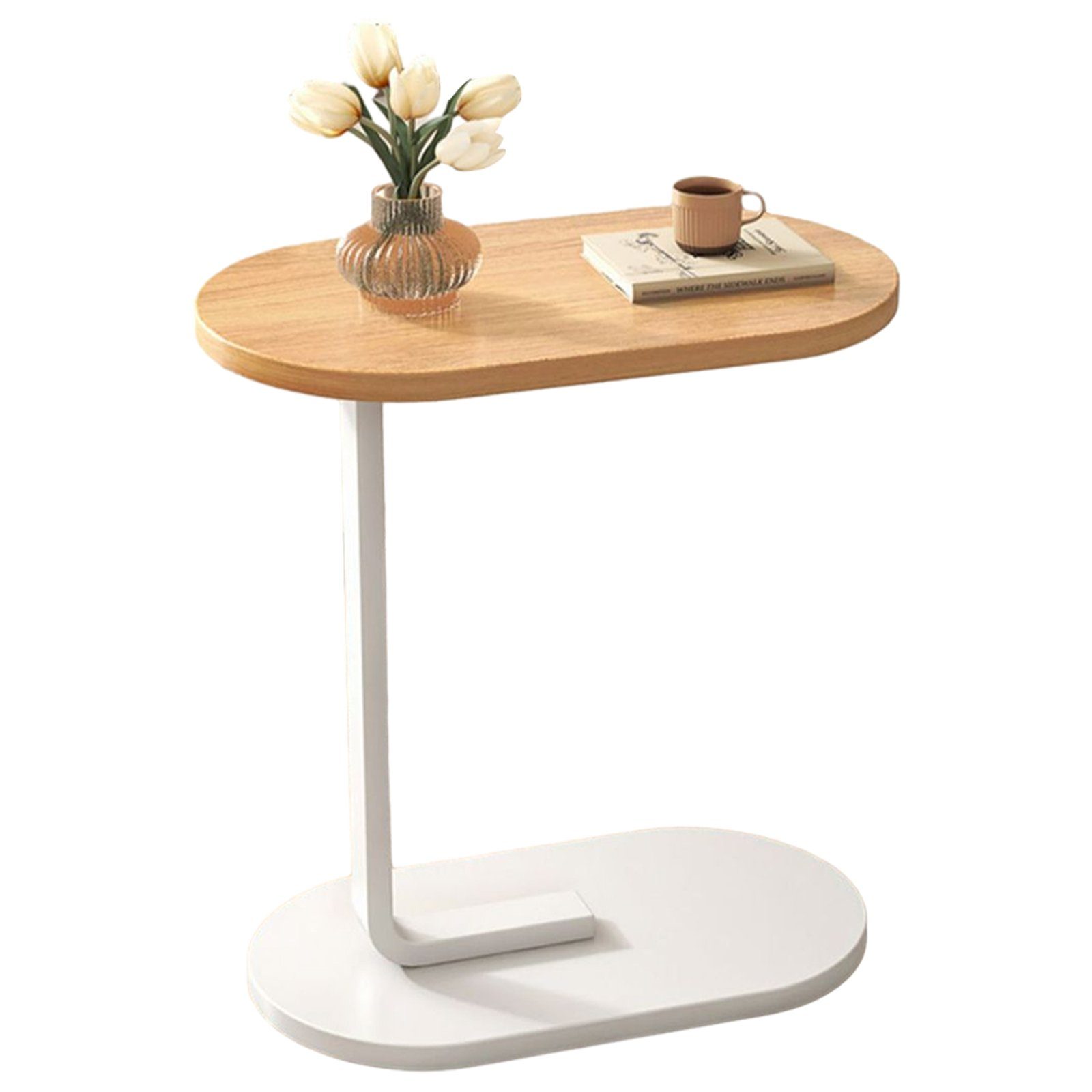 OKWISH Couchtisch Sofatisch Kaffeetisch Teetisch Telefontisch Beistelltisch Nachttisch (45 cm x 30 cm x 63 cm, Ablagetisch elliptisch Wohnzimmertisch Laptoptisch MDF Platte Vintage), Tisch Wohnzimmer Schlafzimmer Arbeitszimmer Küche Balkon Badezimmer
