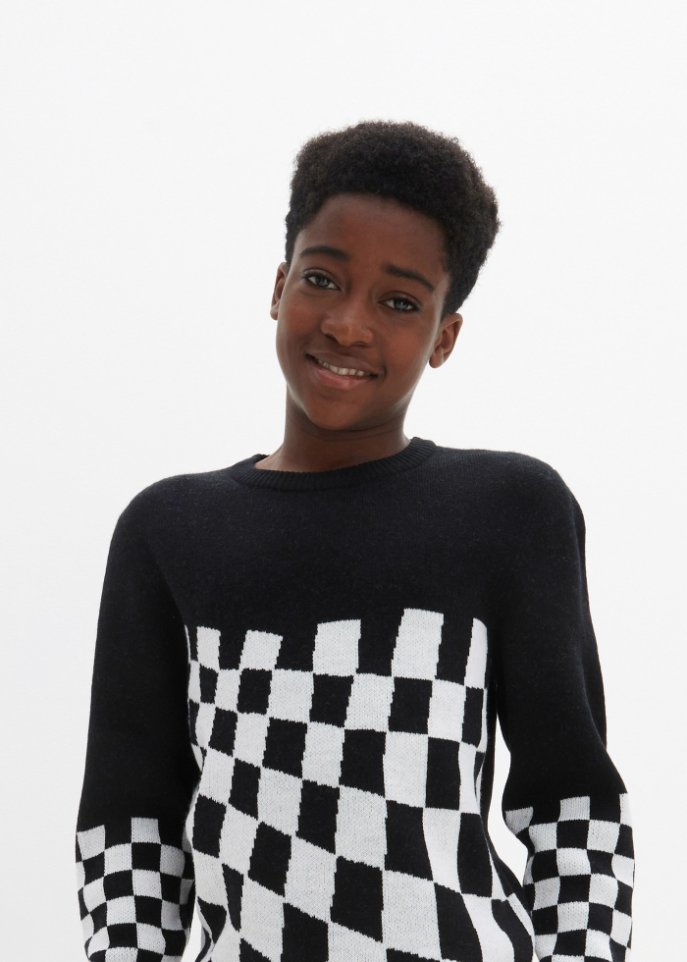 Jungen Strickpullover mit Jaquardmuster
