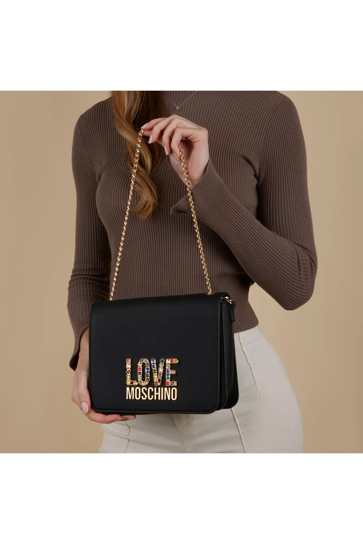 1'ASLAN  Love Moschino Damen Schultertasche Schwarz Jc4334pp0ikj0000