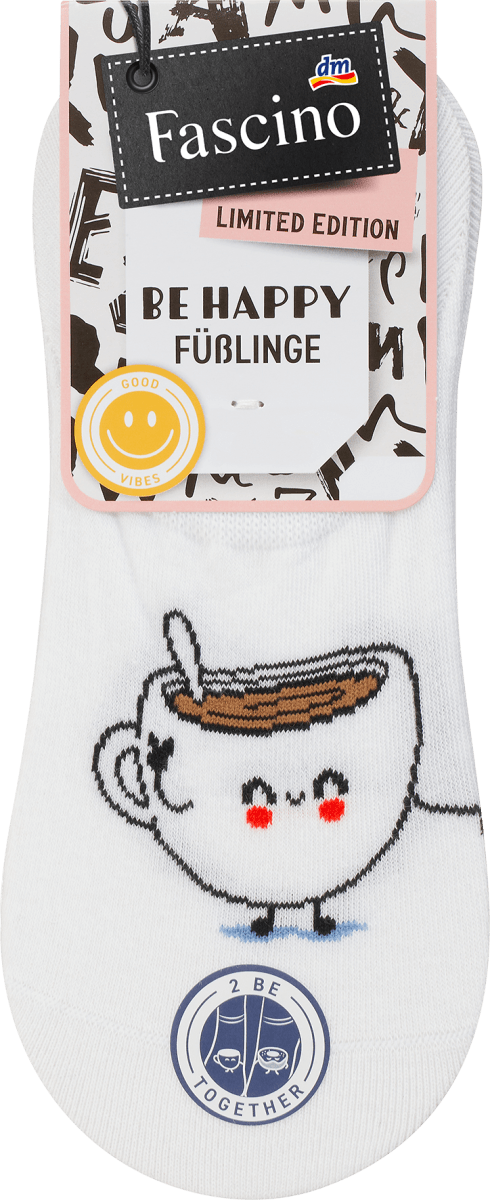 Füßlinge mit Donut-Motiv weiß, Gr. 39-42, 1 St