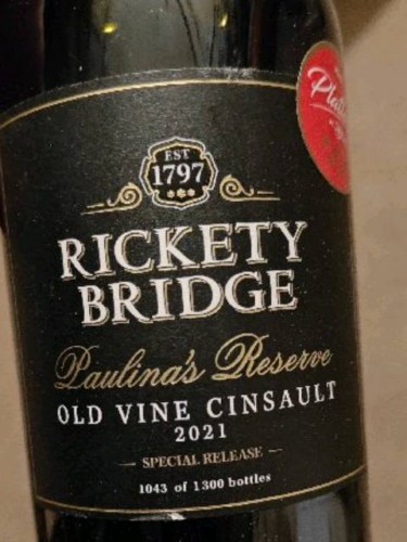 Rickety BridgePaulina's Reserve Special Release Old Vine Cinsault 2021