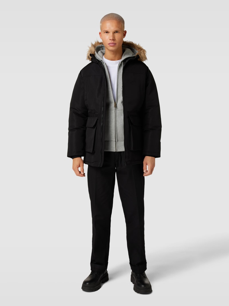 Parka mit Kunstfellbesatz Modell 'EWING' in schwarz