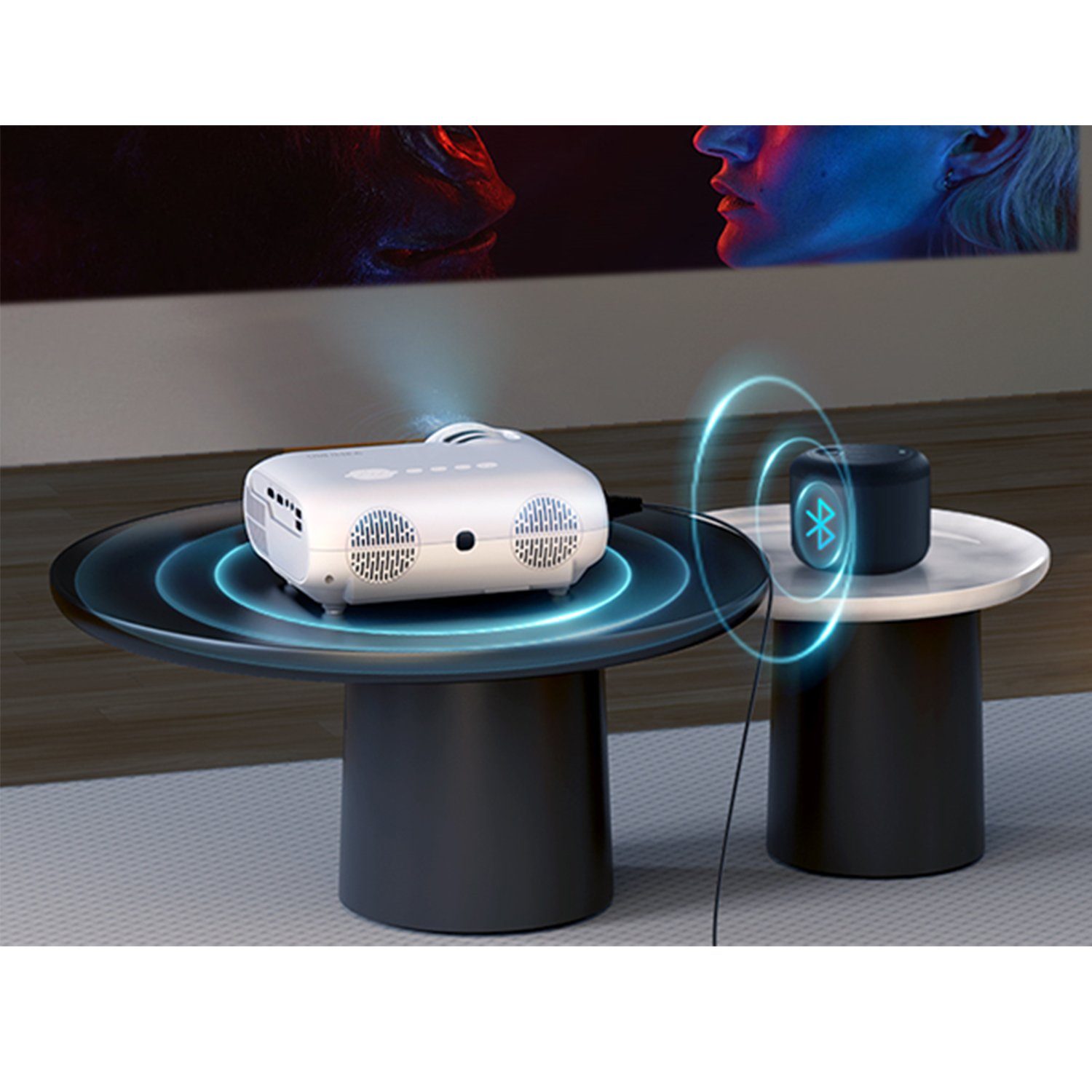 Ultimea Apollo P20 Native 1080P Beamer (10000 lm, 10000:1, 1920 x 1080 px, 4K Heimkino Unterstützt,Bluetooth Beamer, Outdoor Beamer)
