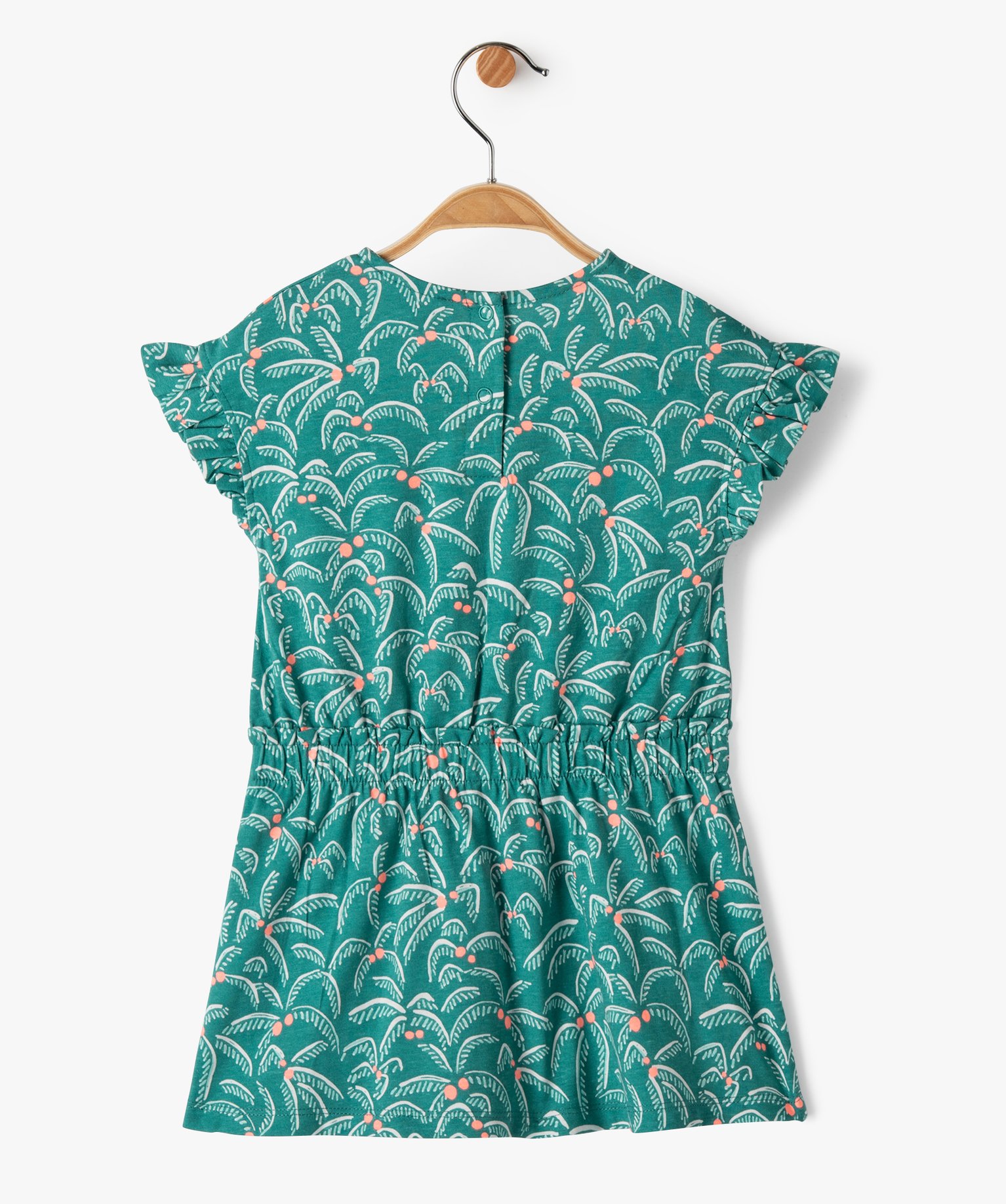 Robe bébé fille effet 2 en 1 avec motifs palmiers vert | GEMO