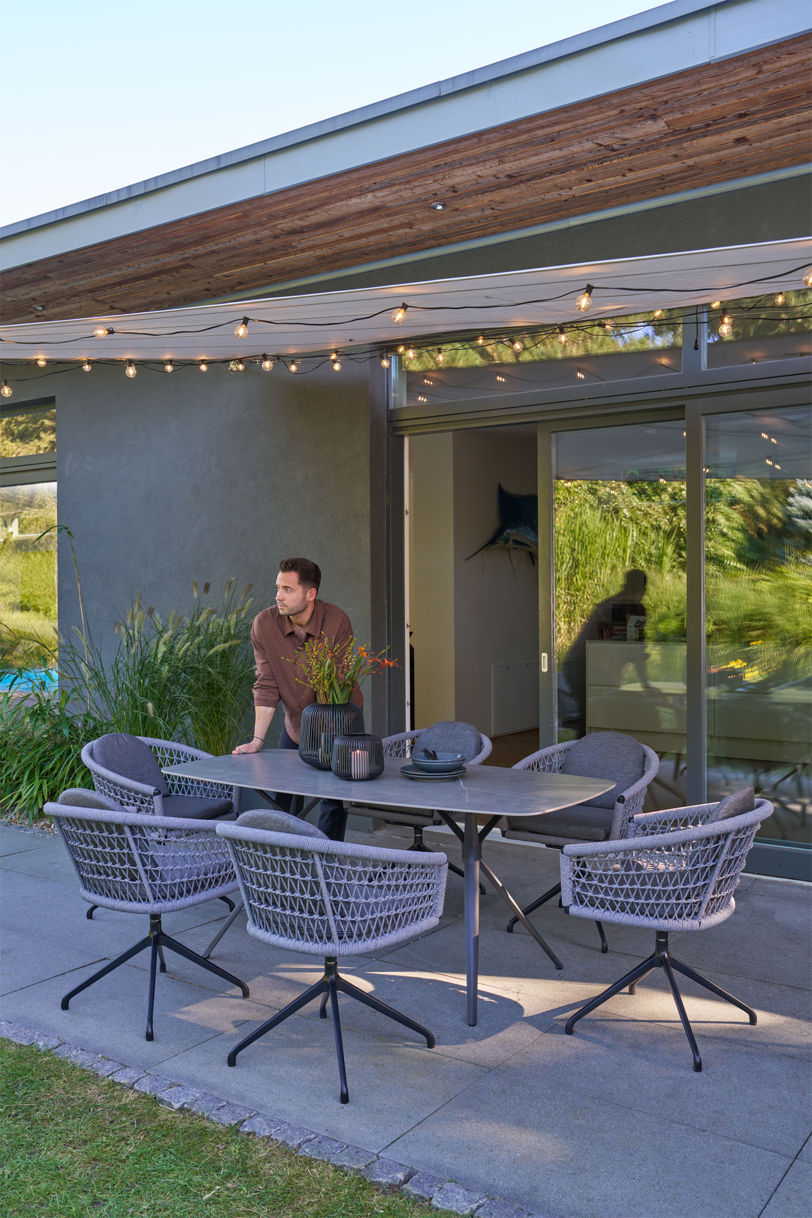 OUTDOORGartensessel drehbar Rope
