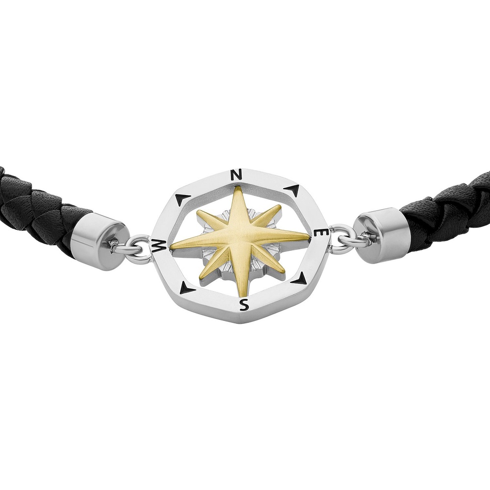 Fossil Bracelet Cuir, Acier inoxydable Bracelet