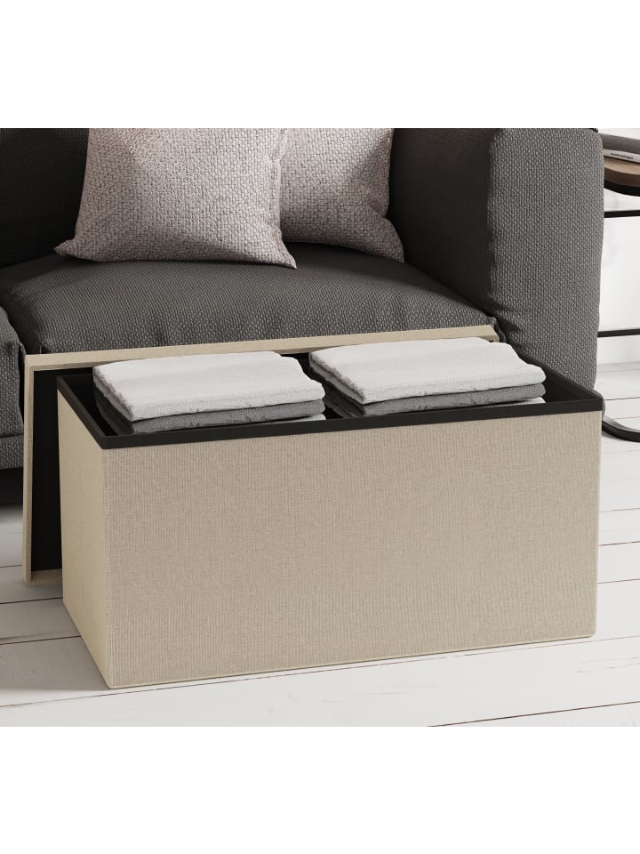 VCM  Stoff Sitztruhe Sitzbank Aufbewahrungsbox Boxas in Creme günstig kaufen onesize