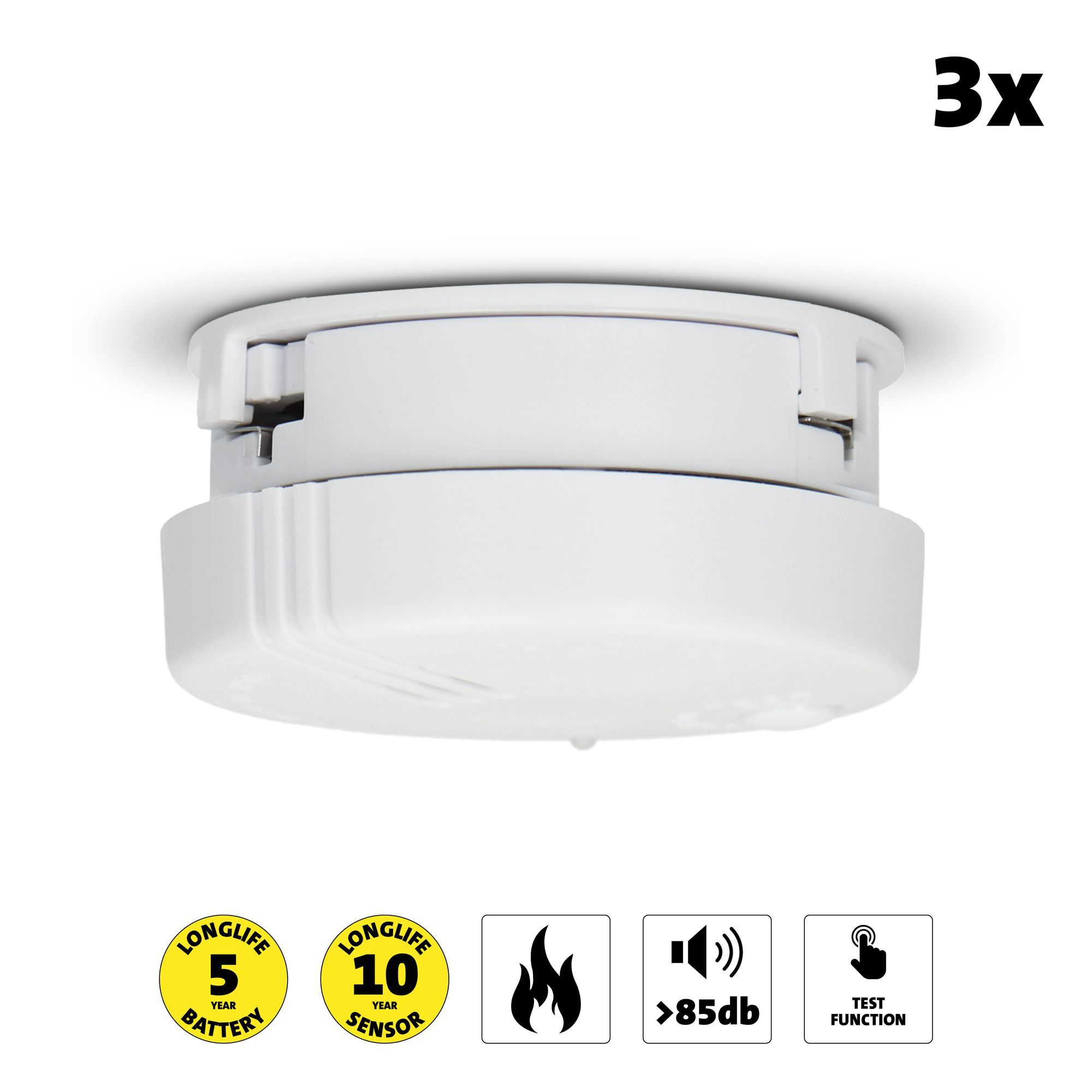 Alecto SA-100 Set von 3 Mini-Rauchmelder