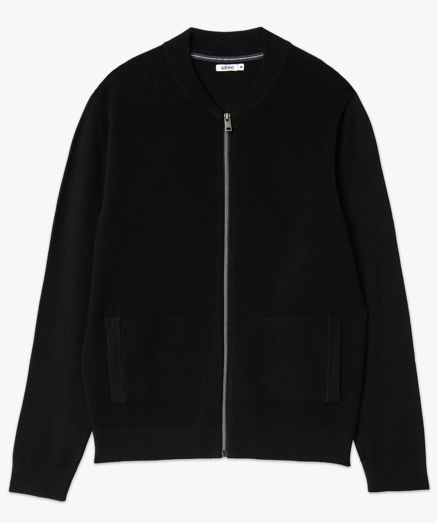 Gilet zippé en maille piquée homme noir | GEMO