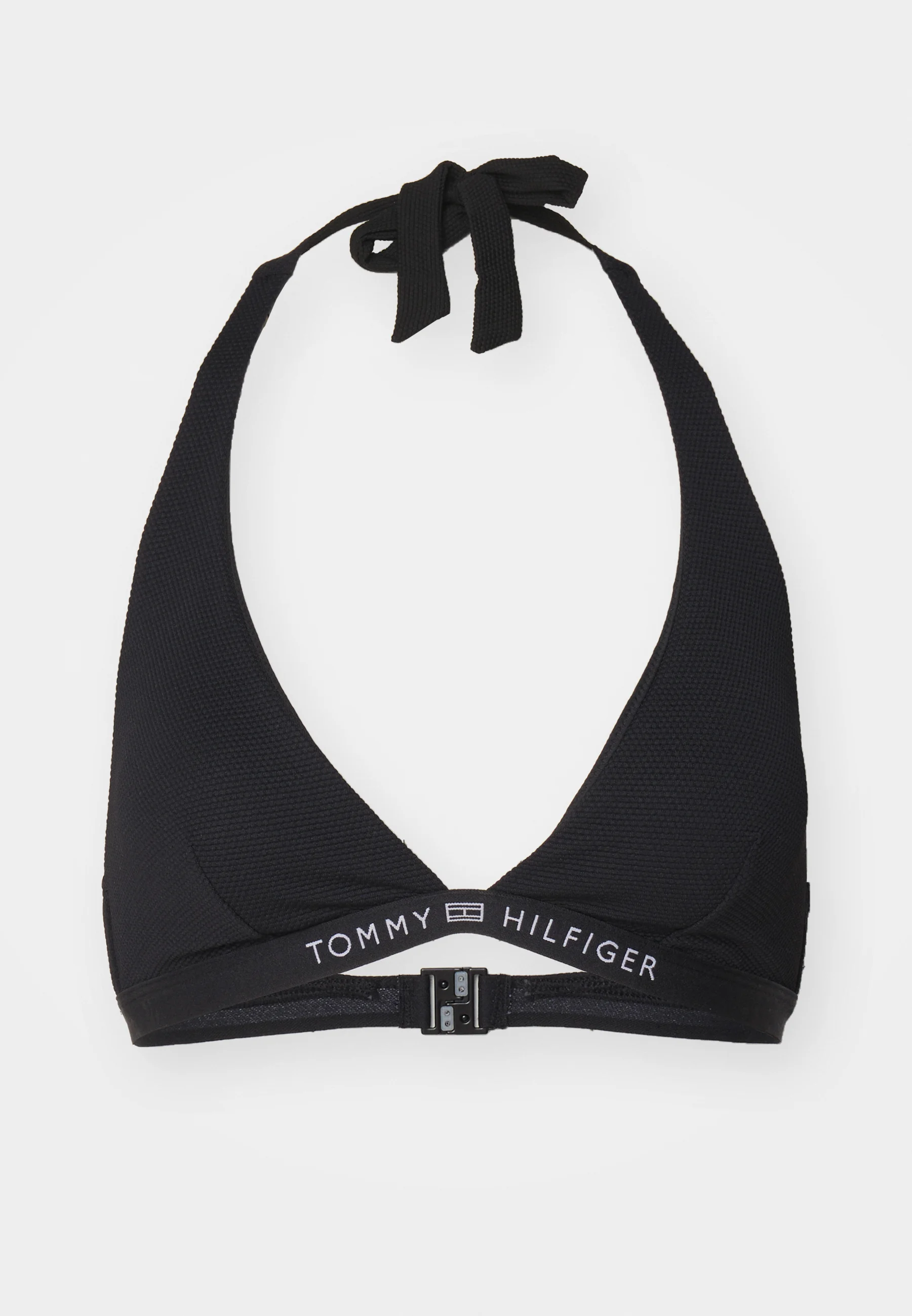 Tommy Hilfiger Top de bikini con diseño triangular y logotipo tonal fijo