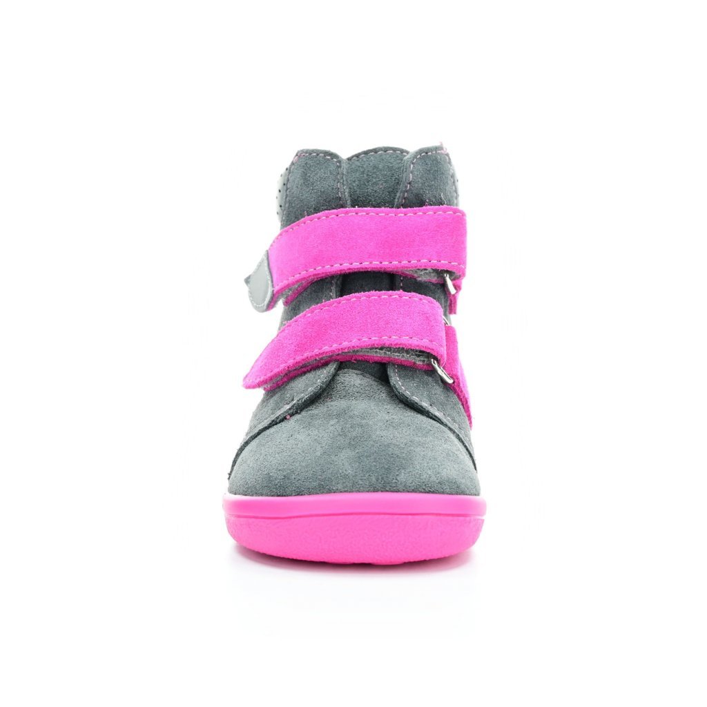 Beda Isabel mit Membran (BF 0004/W/MK/Fell) graue Winter-Barfußstiefeletten