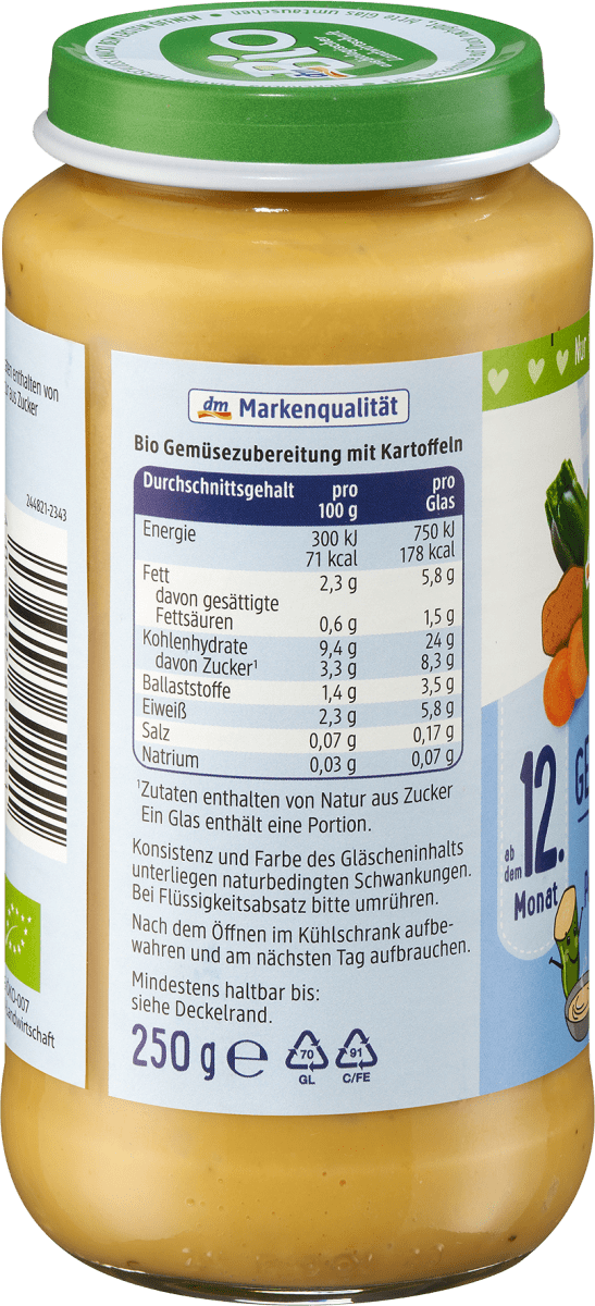 dm-Bio Gemüsesuppe, ab dem 12.Monat, 250g, Demeter, 250 g