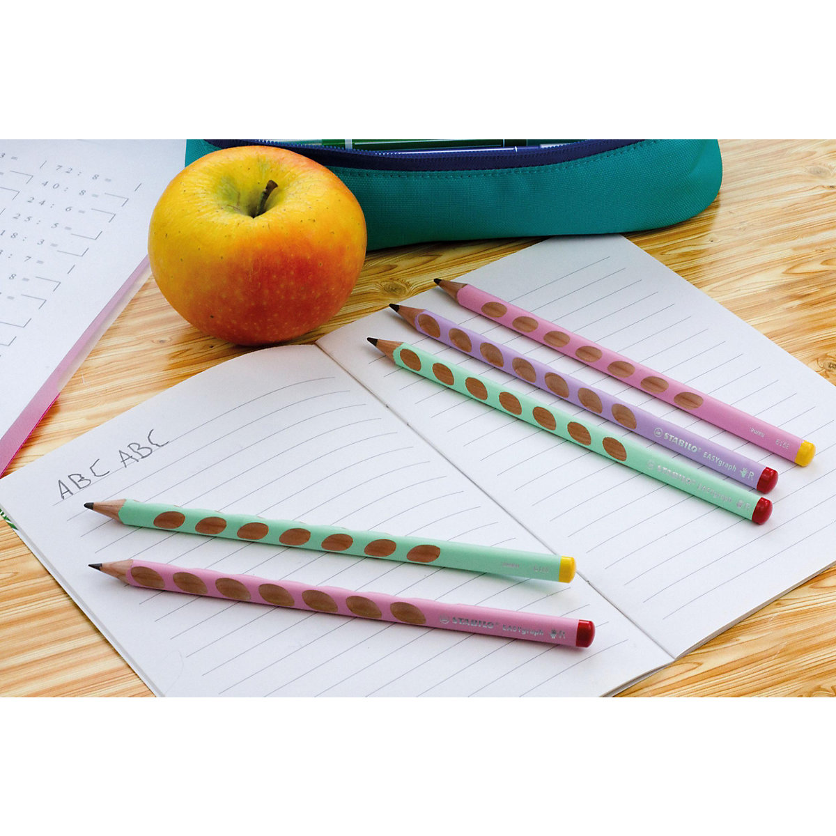 Dreikant-Bleistift EASYgraph Linkshänder pastellblau HB, 6 Stück