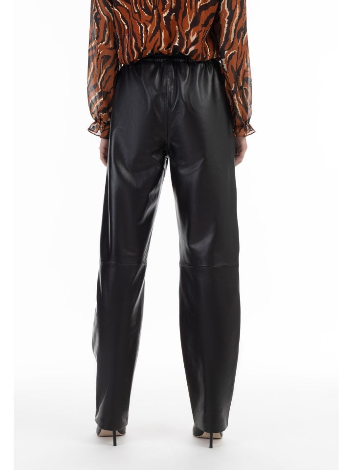 faina Lederhose in Schwarz günstig kaufen L