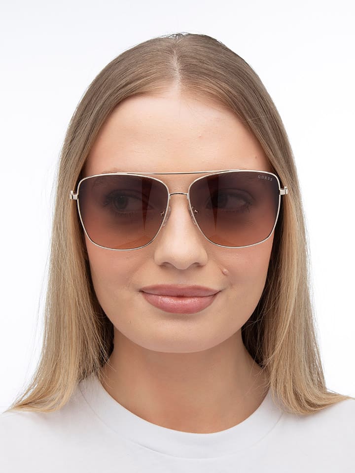 Guess Damen-Sonnenbrille in Gold/ Hellbraun günstig kaufen 61
