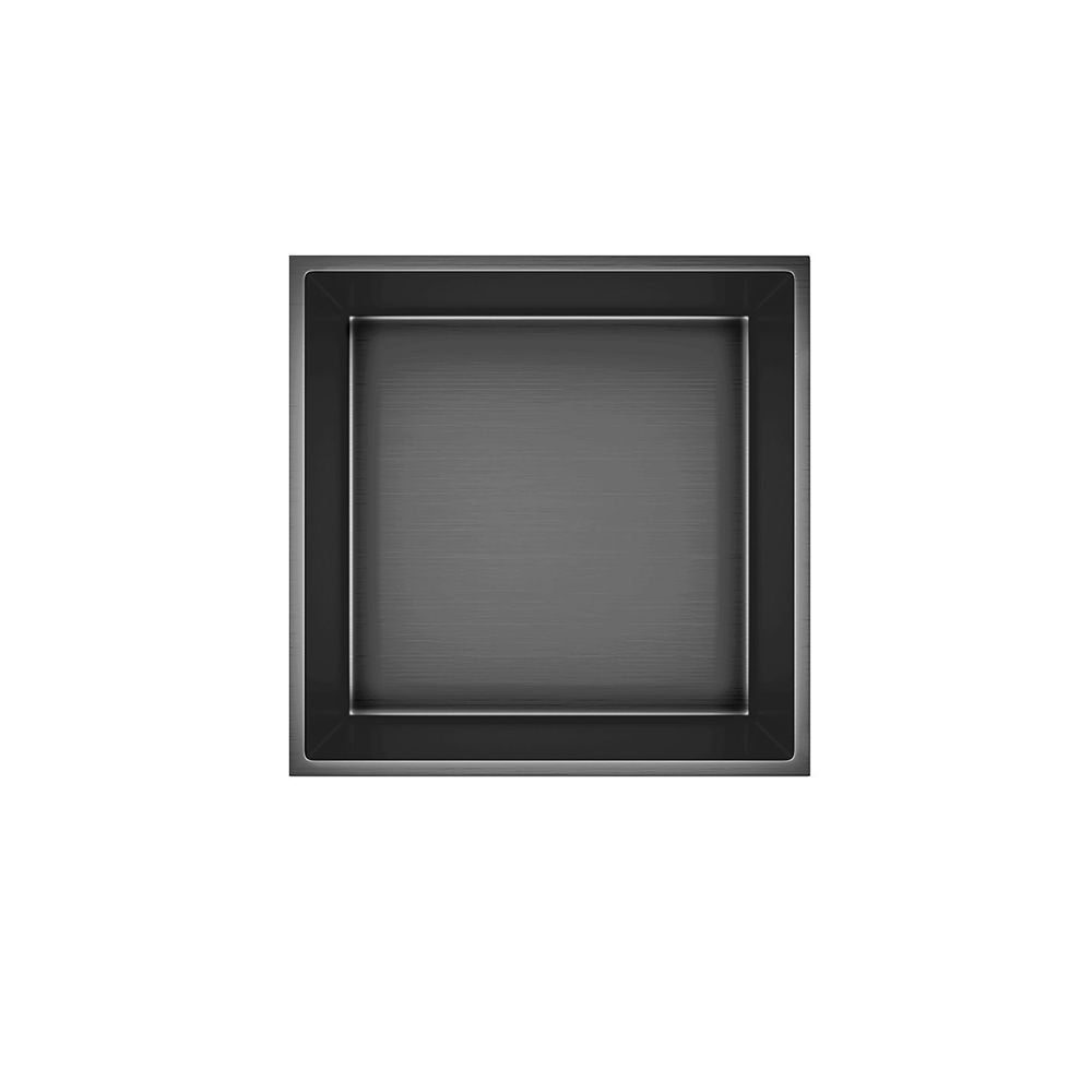 Aloni Regalaufsatz HEC30GG, (1-St), Aloni Wandnische Edelstahl grau gebürstet rostfrei 305x305x100mm