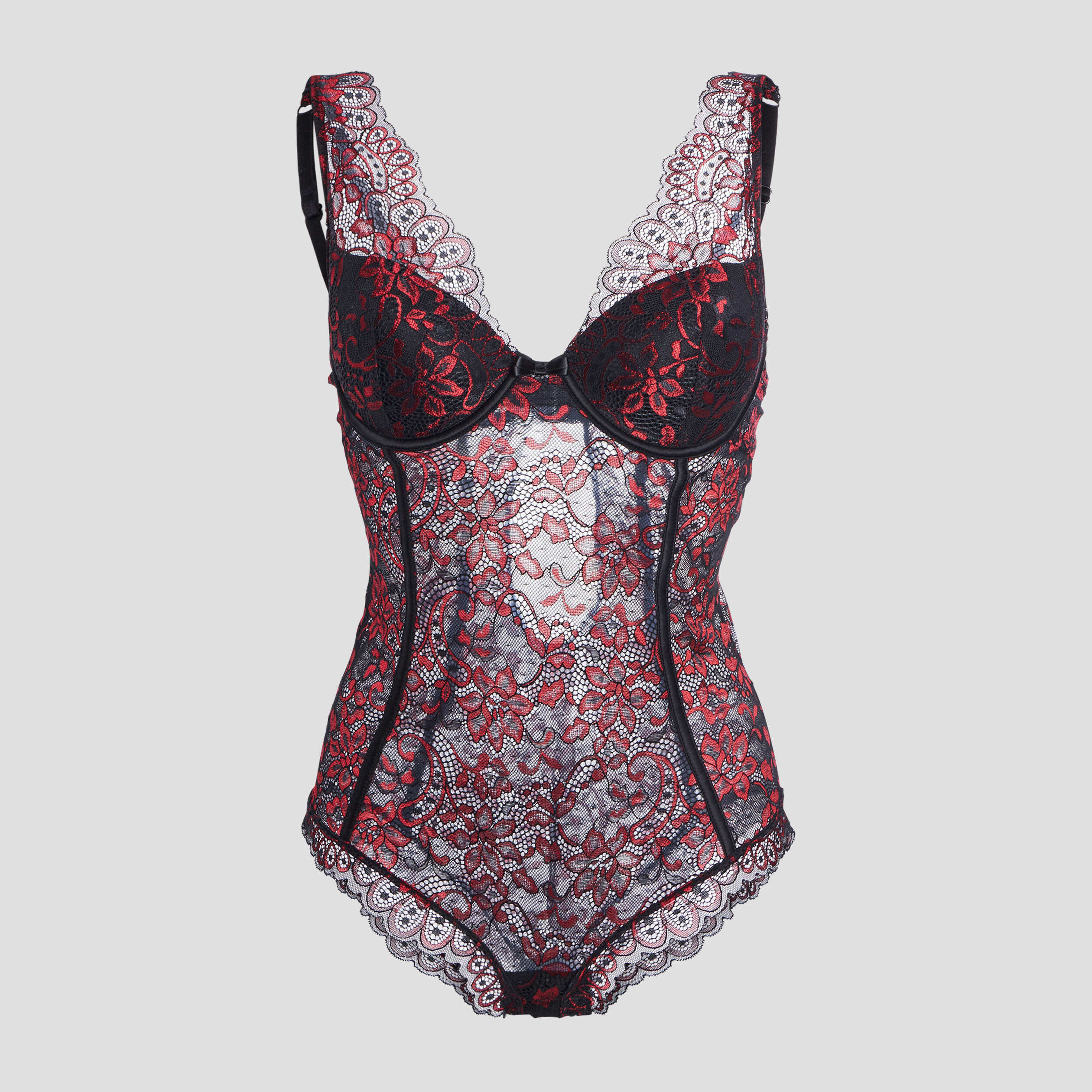 Body foulard en dentelle noir femme | La Halle