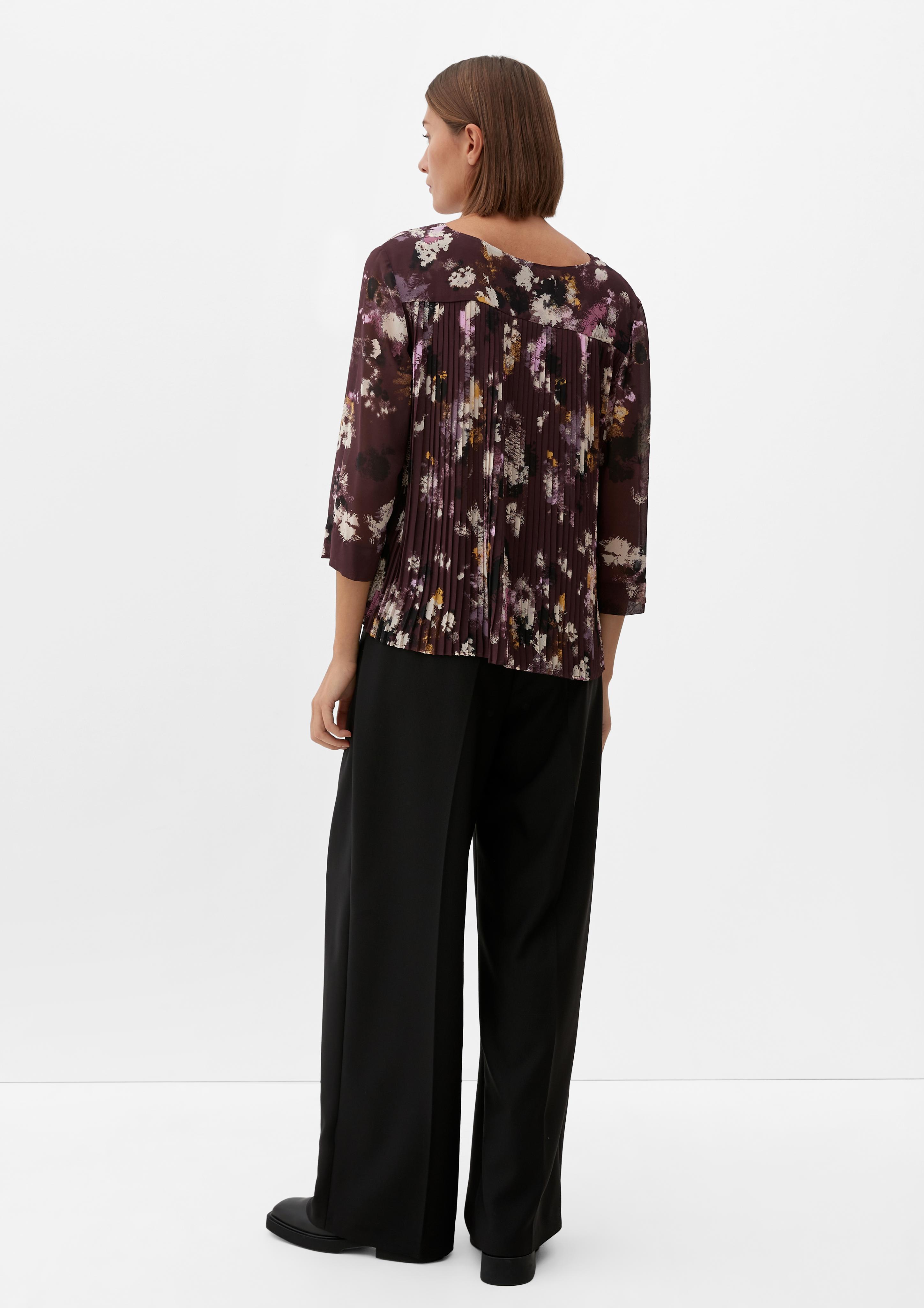 Chiffonbluse mit Plisséefalten  2122177-49A0