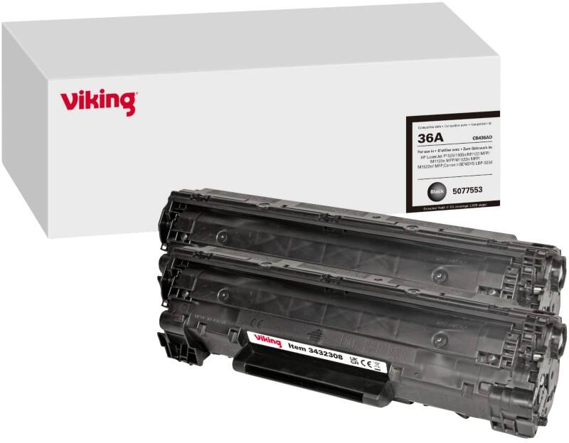 Viking 36A Kompatibel HP Tonerkartusche CB436A Schwarz Duopack 2 Stück