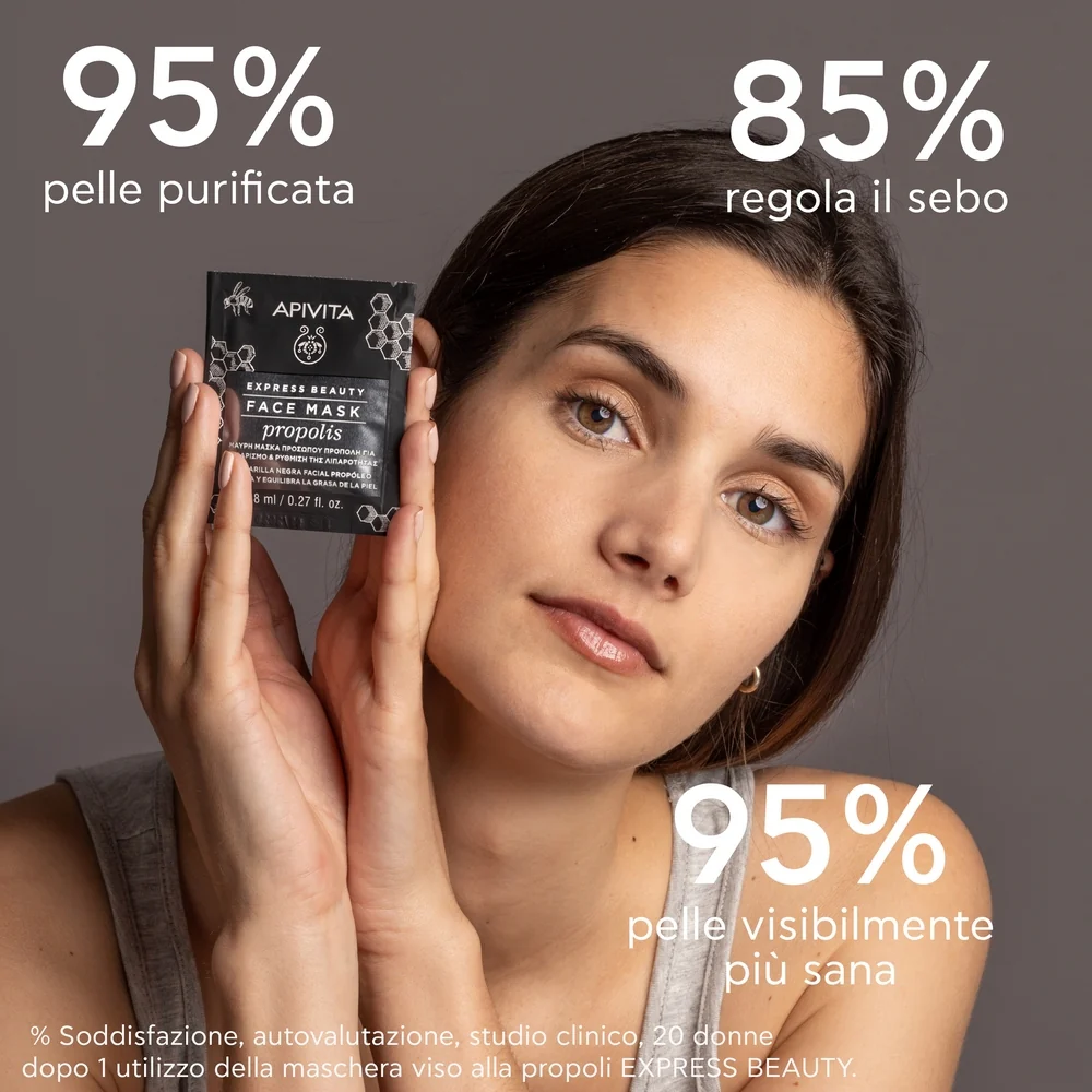 Express Beauty - Μαύρη μάσκα προσώπου καθαρισμού και ρύθμισης σμήγματος για λιπαρό δέρμα - Μάσκα προσώπου καθαρισμού