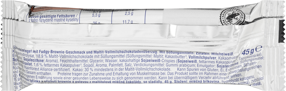 Proteinriegel 50%, Fudgy Brownie Geschmack, 45 g