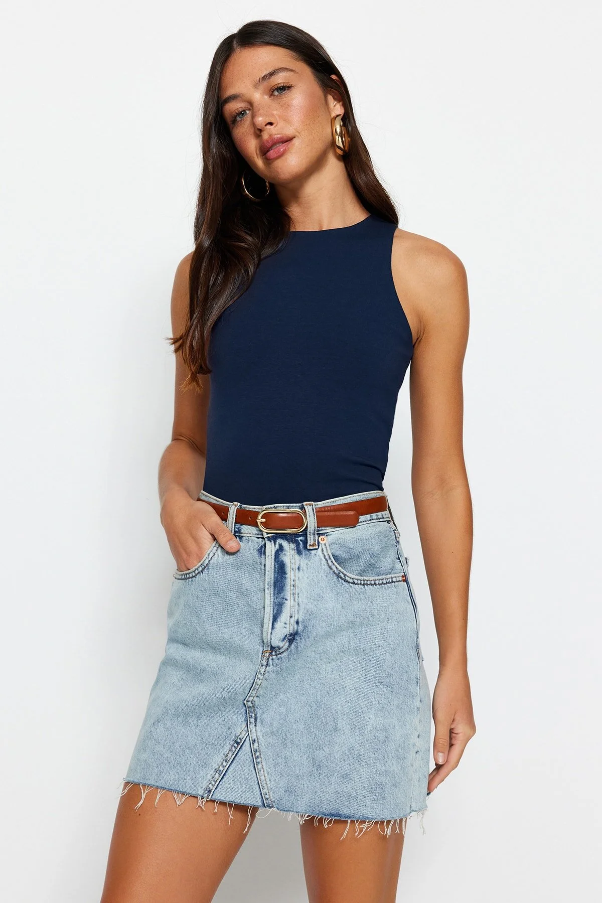 Trendyol Collection  Unterhemd - Dunkelblau - Slim Fit