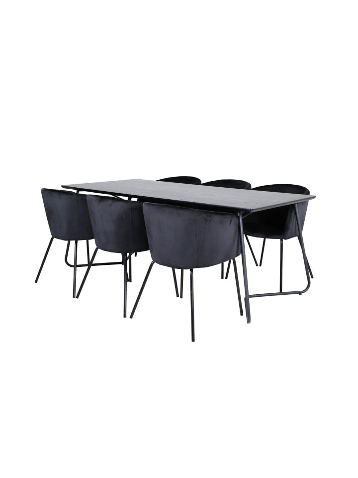 ebuy24 Essgruppe Pippi 1 (7-teilig) Schwarz 90 x 190 cm günstig kaufen onesize
