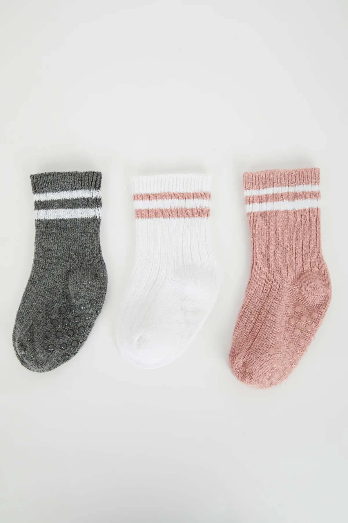 DeFacto  3-teilige Baumwoll-Wintersocken für Mädchen mit rutschfester Sohle