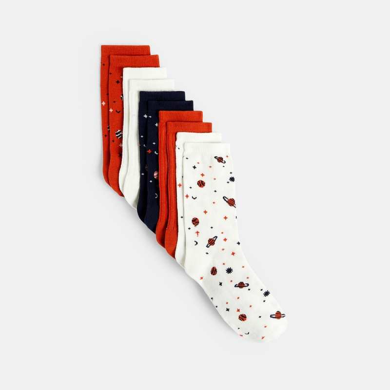 Chaussettes fantaisie à motifs multicolores Garçon (lot de 5)