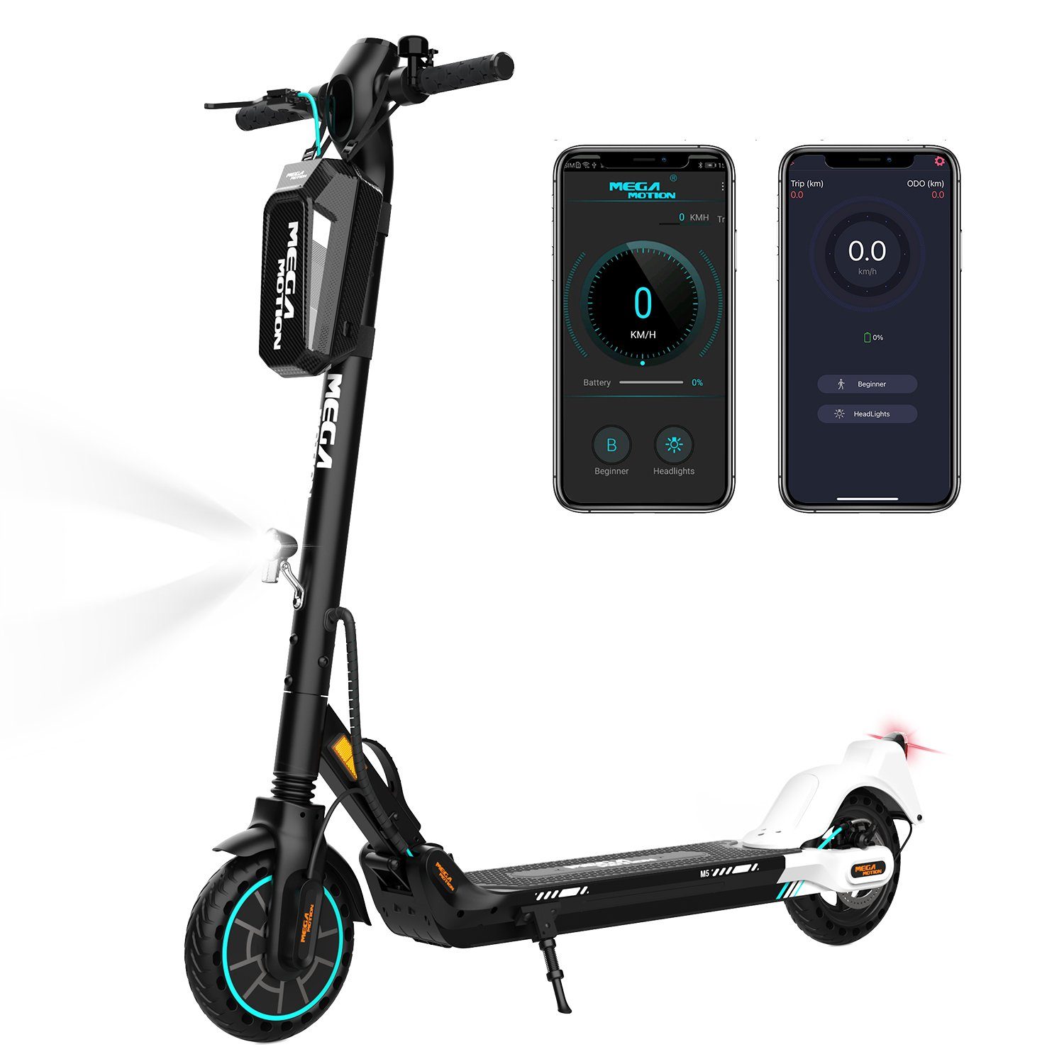 HITWAY E-Scooter 8.5zoll M5 350W E-roller mit Straßenzulassung ABE Faltbar 12-19km/h, 19,00 km/h, Tasche und APP-Funktion