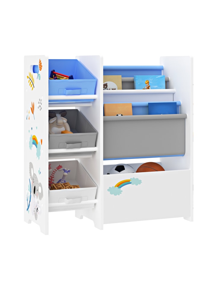 en.casa Kinderregal Vimianzo in Blau (H)60cm (B)65cm (T)30cm günstig kaufen onesize