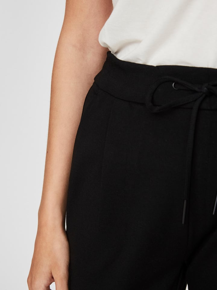 Vero Moda Lockere Stoffhose Stretch Pants mit Kordelzug VMEVA in Schwarz günstig kaufen
