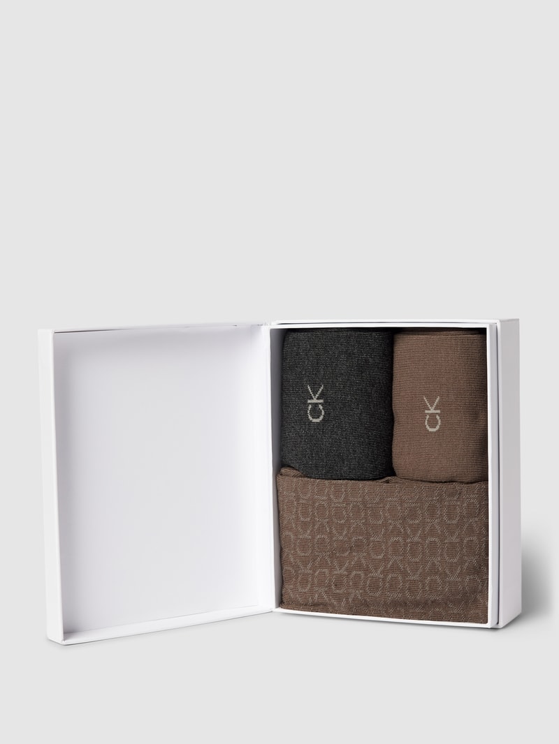 Socken mit Label-Stitching im 3er-Pack in anthrazit