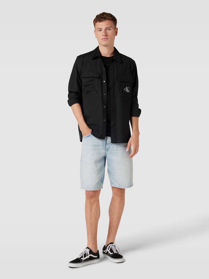 Freizeithemd mit Cargotaschen Modell 'UTILITY' in black